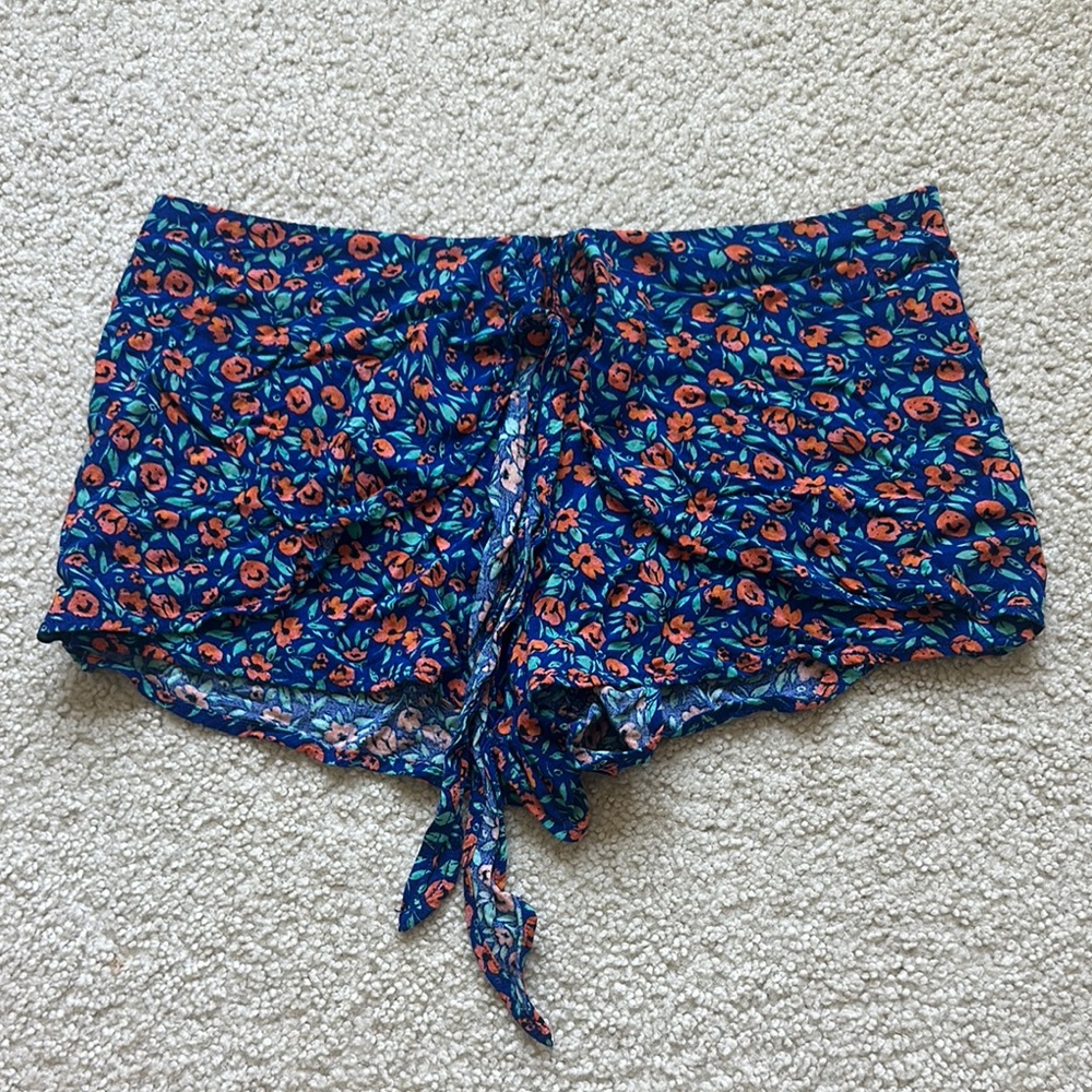 Arizona Jean Company Floral Kids Shorts - Blue and Orange